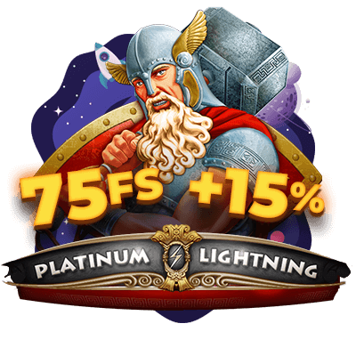 75 Free Spins in Platinum Lightning + 15%